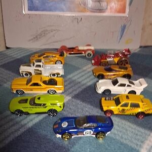 Assorted Colorful Toy Cars Set 10 Car Lot Of HOT WHEELS